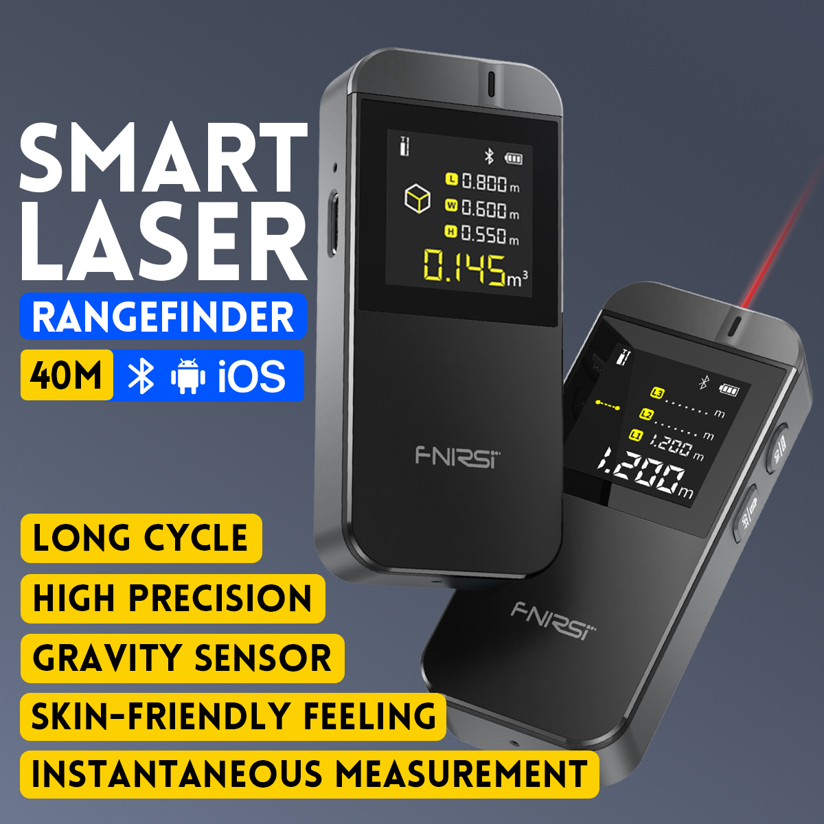 Industrial Laser Distance Sensor - FNIRSI IR40 Digital Laser Tape Measure