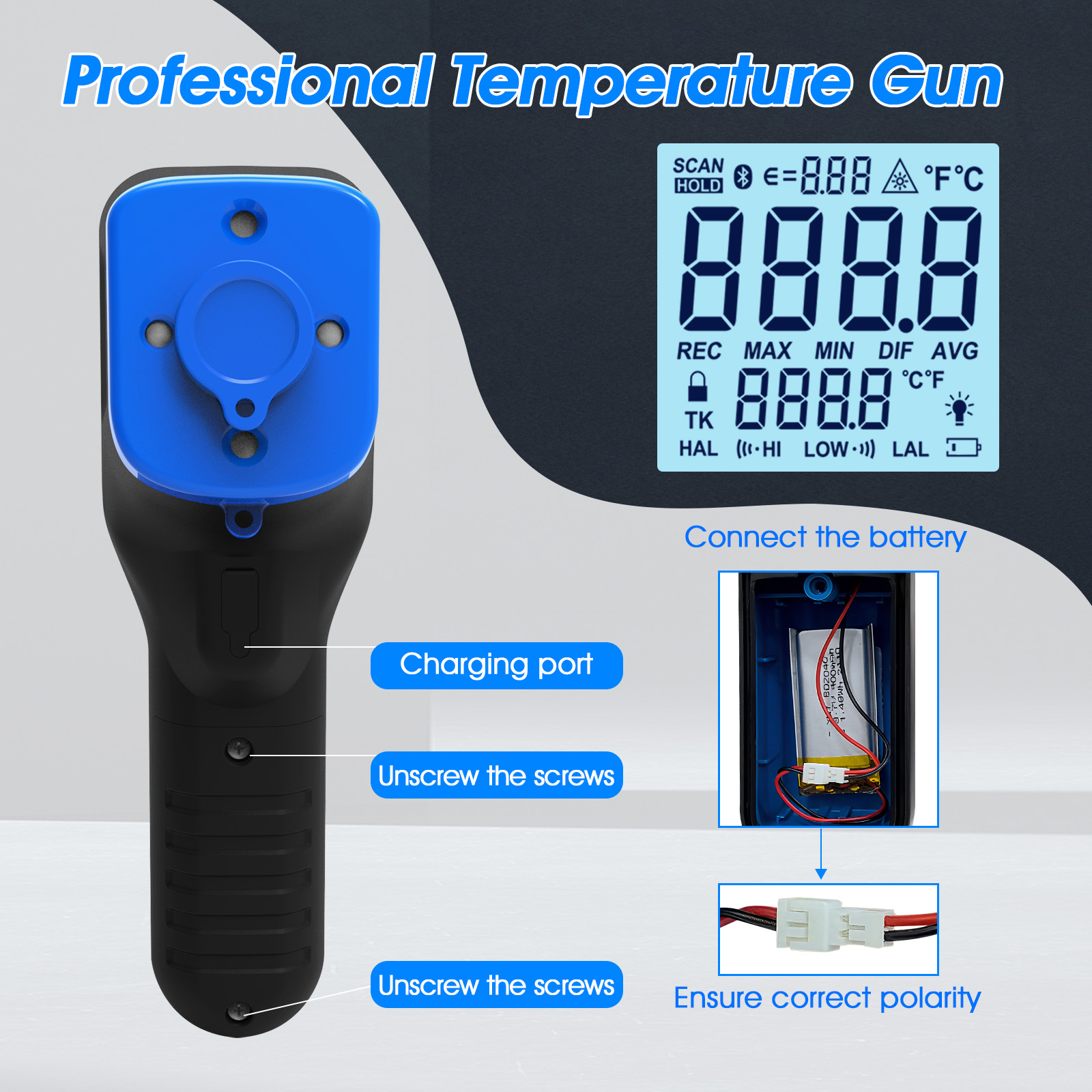 1600B-APP Infrared Thermometer – Industrial Laser Temperature Gun recenzja i cena