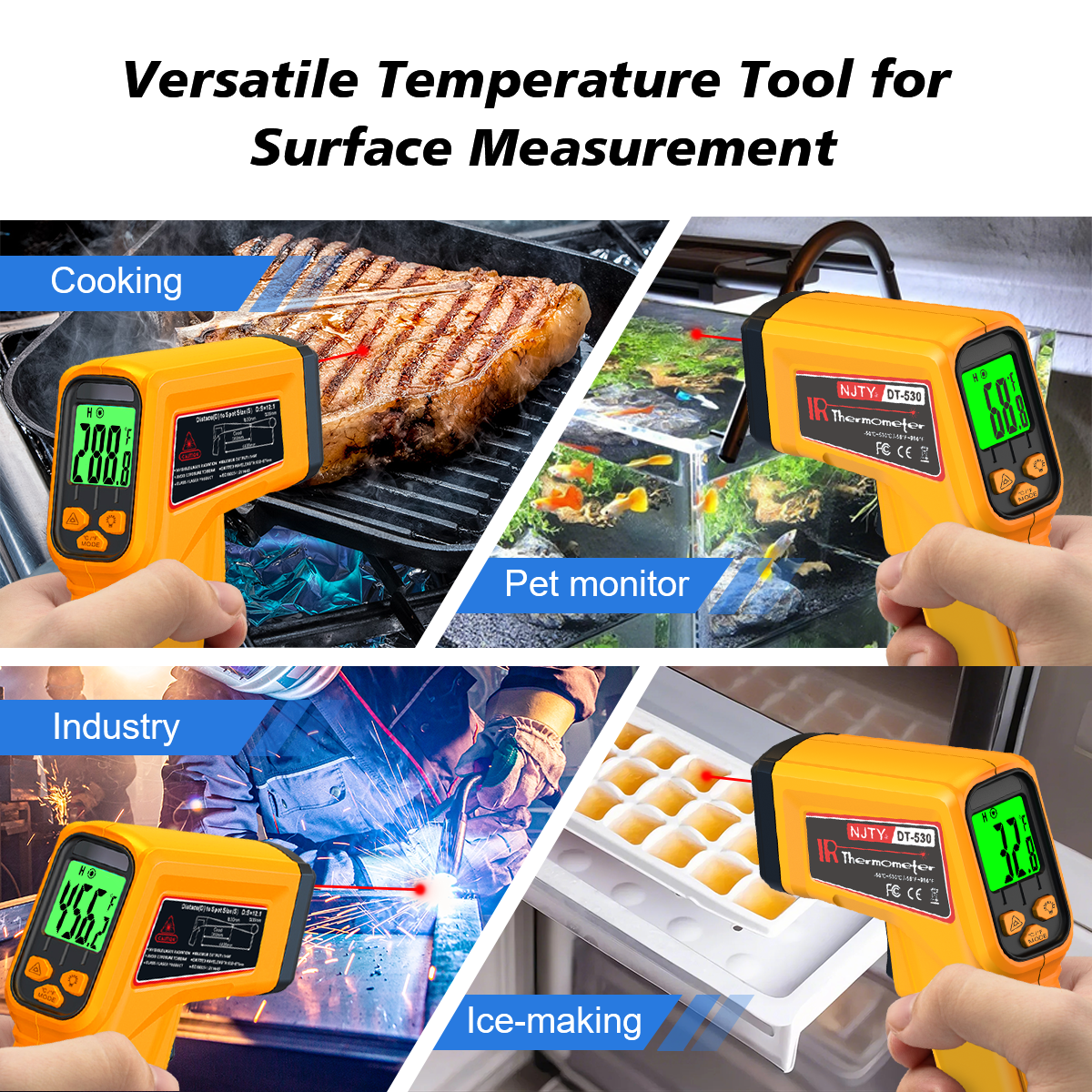 NJTY Infrared Thermometer Lase – Industrial Laser Temperature Gun recenzja i cena