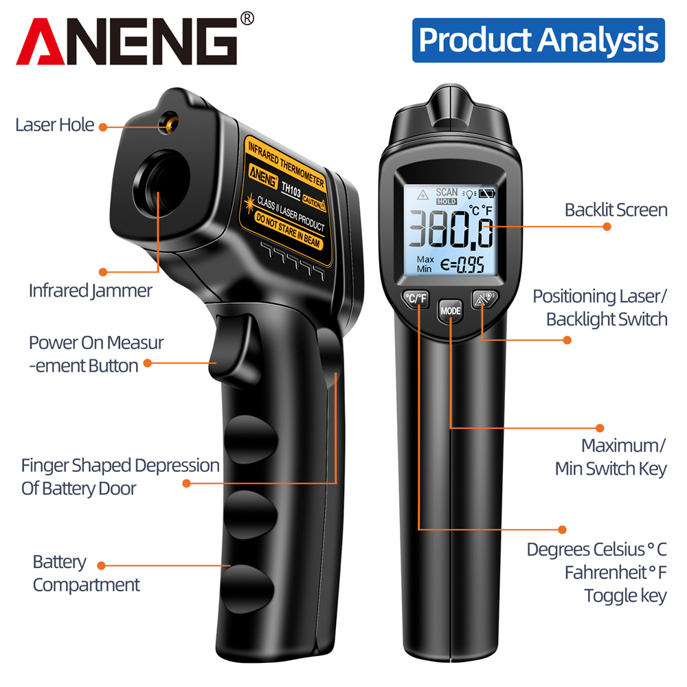 Infrared Laser Thermometer Ind – Industrial Laser Temperature Gun recenzja i cena