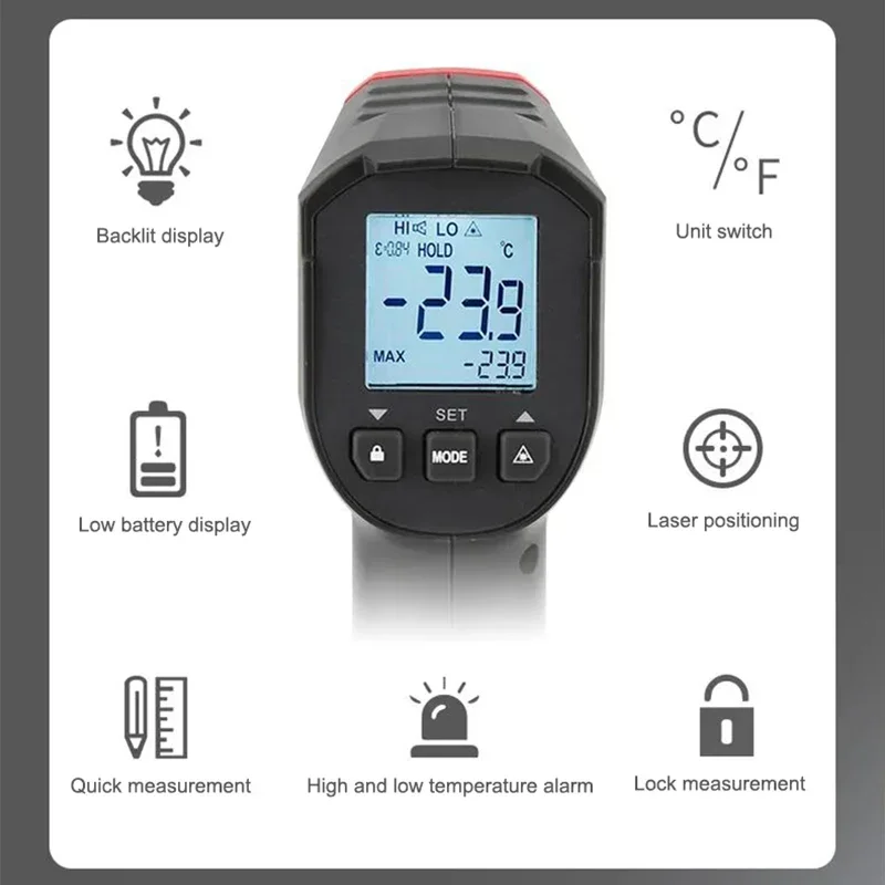 UNI-T Digital Thermometer UT30 – Industrial Laser Thermometer Gun recenzja i cena