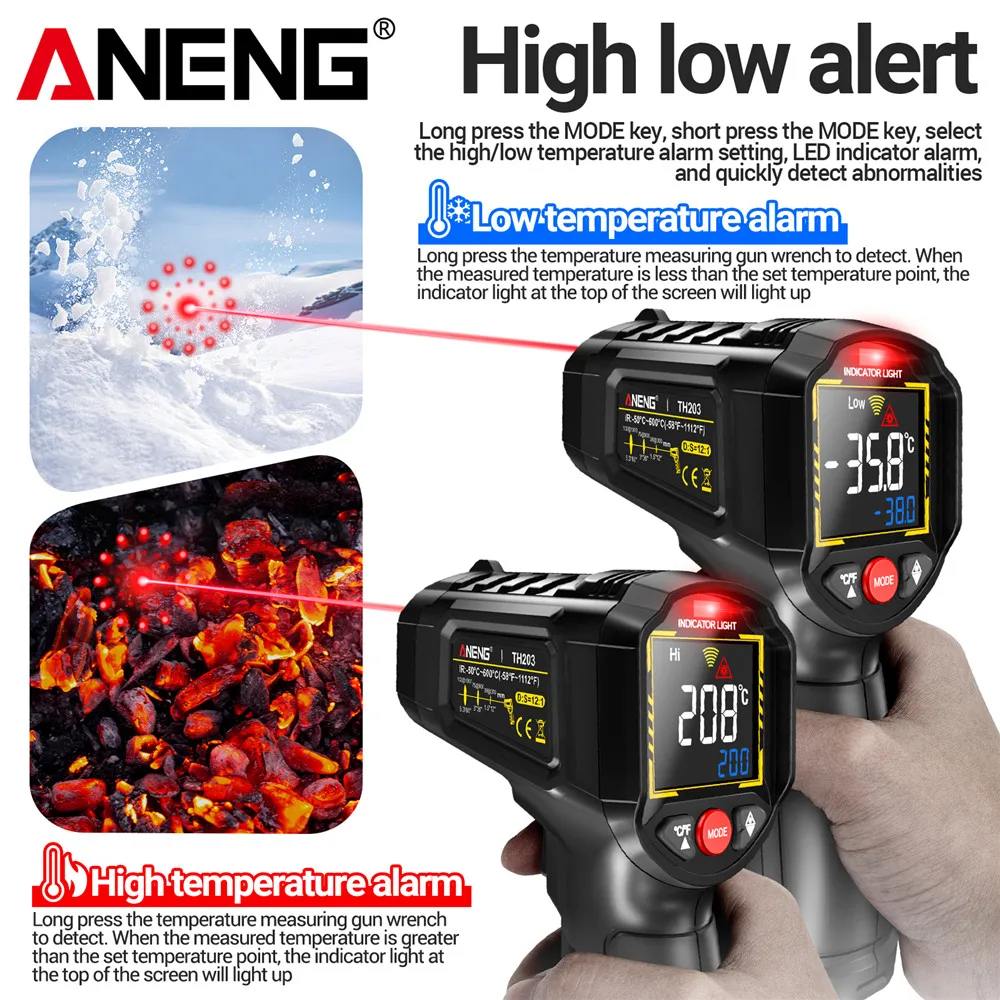 Infrared thermometer -50℃~600℃ – Industrial Laser Temperature Gun recenzja i cena