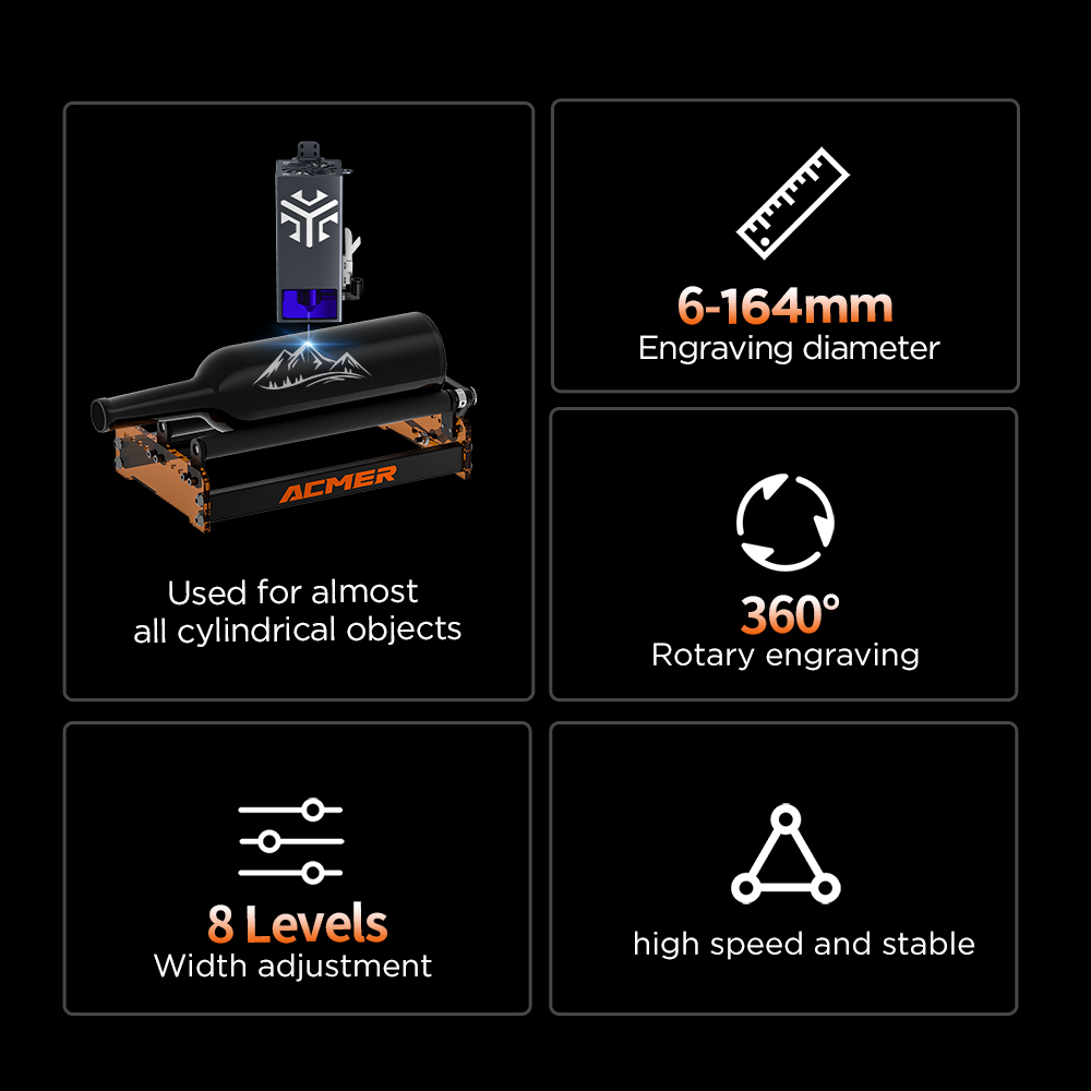 ACMER M3 Laser Rotary Roller 3 – Rotary Axis Laser Engraver recenzja i cena
