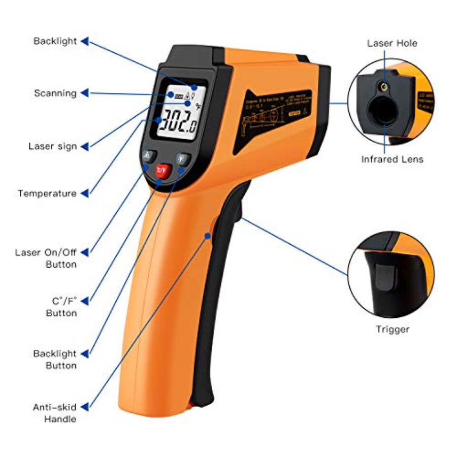 Laser Infrared Thermometer Non – Industrial Laser Temperature Gun recenzja i cena