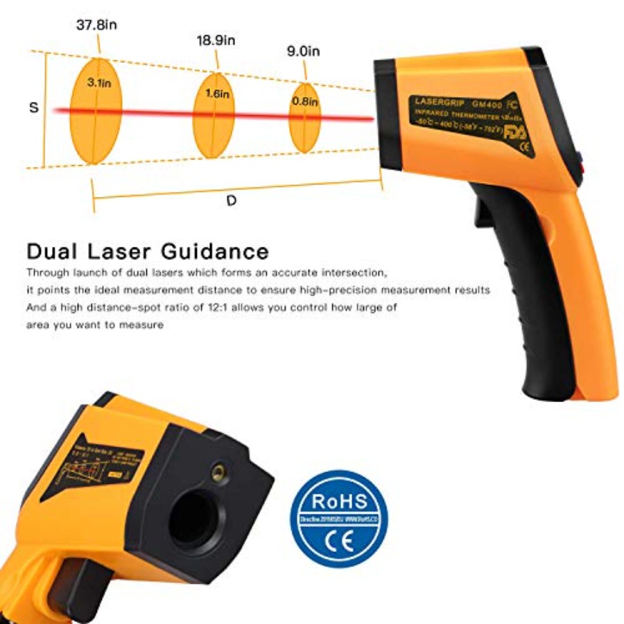 Laser Infrared Thermometer Non – Industrial Laser Temperature Gun recenzja i cena