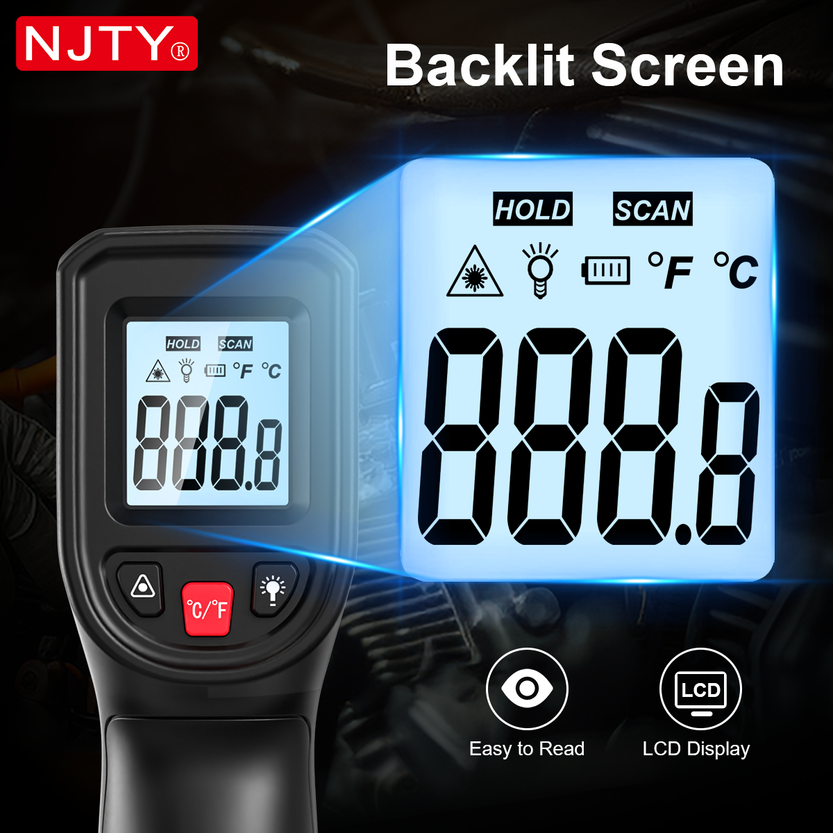 NJTY T600 Infrared Thermometer – Industrial Laser Temperature Gun recenzja i cena