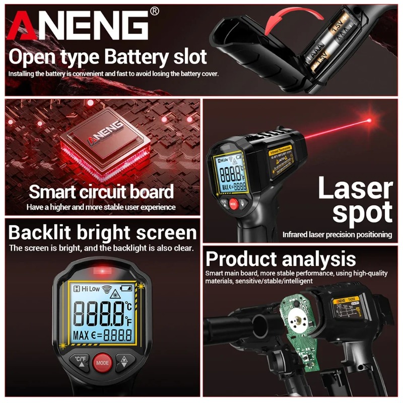 ANENG TH202 Non-contact Infrar – Industrial Laser Temperature Gun recenzja i cena